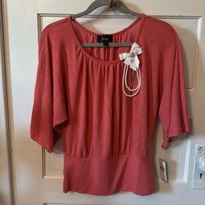 B. Wear Bryer California Women’s Formal Tops Blouse NWT Peach Size S Made in USA